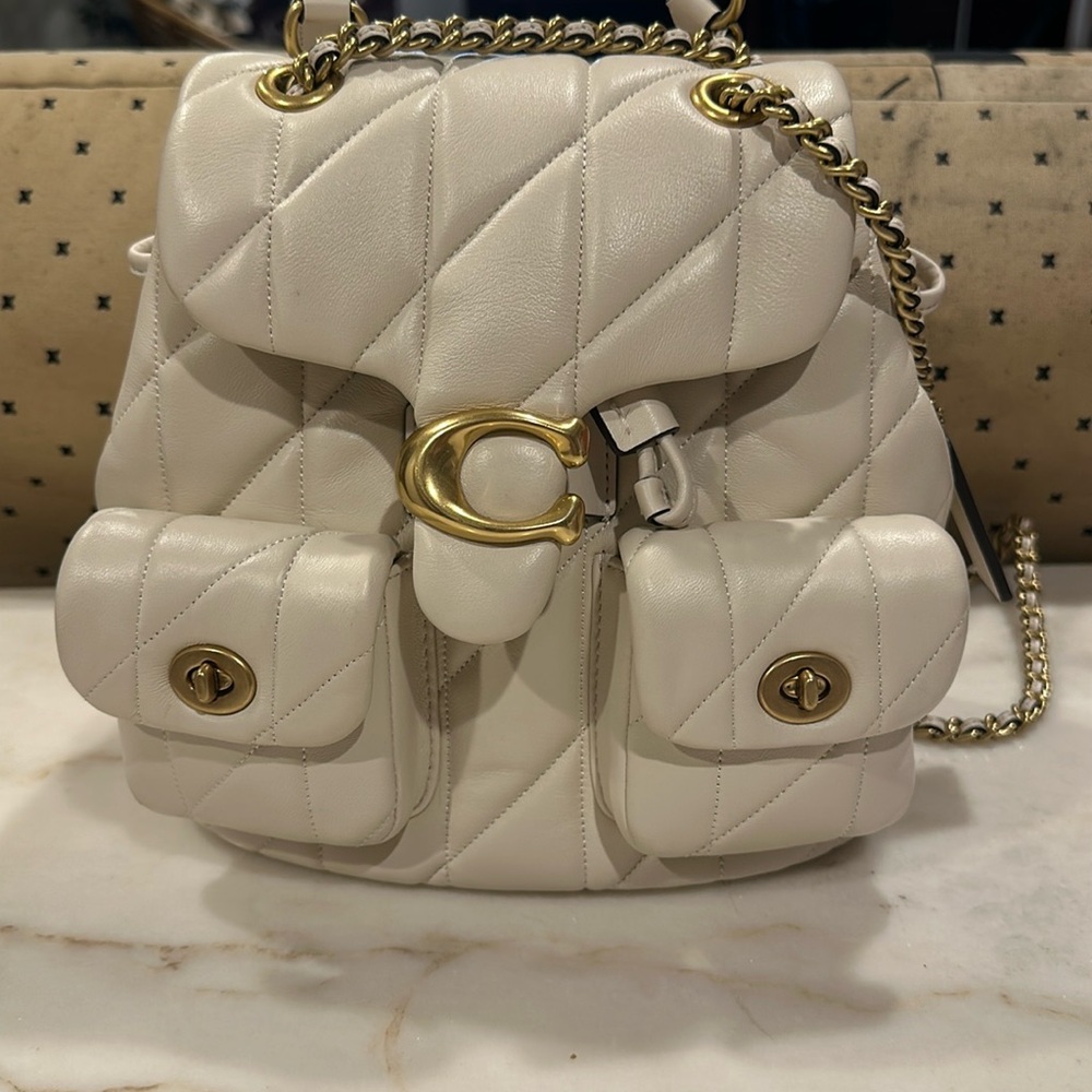 Coach Quilted Tabby Backpack Chalk